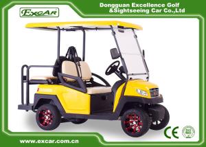 China EXCAR yellow CE Approved 48V Trojan Battery Powered Electric Golf Cart Yellow Colour factory