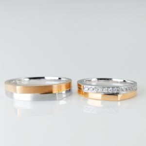 China 18K Red White Double Color 11.7g Gold Anniversary Rings factory