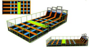 China 200M2 2017 Adults Indoor Bungee Trampoline Park Jumping Fitness Square Kids Cheap Sky Zone Indoor Trampoline Park factory