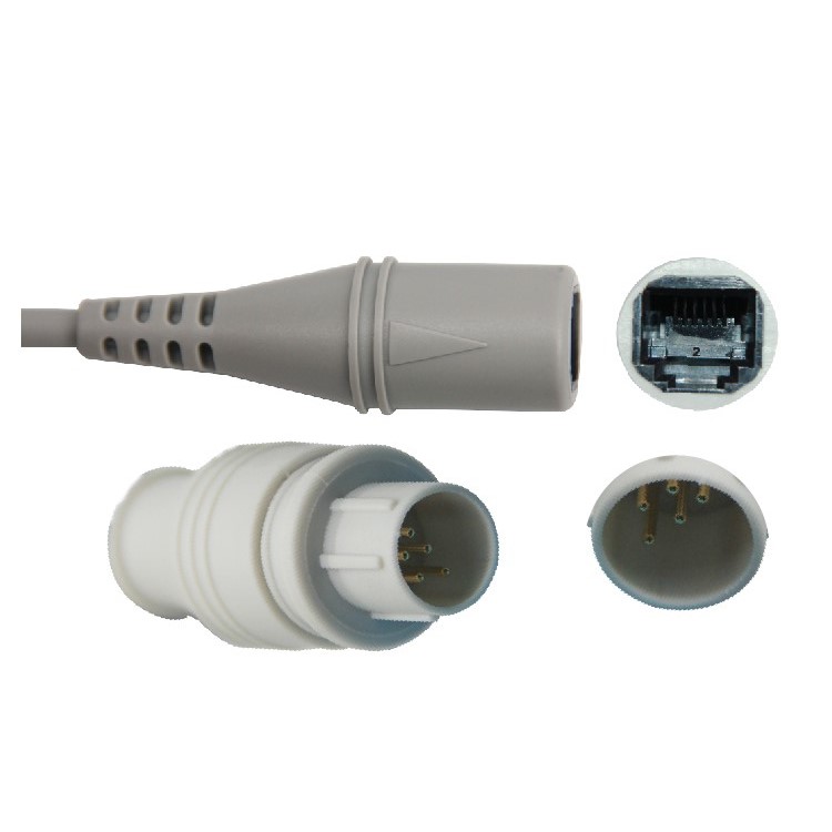 IBP adapter cable compatible to Nihon Kohden Monitor and Smiths transducer