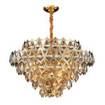Luxury Round Crystal Chandelier Vintage Hanging Ceiling Light Pendant LED