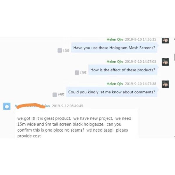 Holo Gauze Holographic Mesh Screen Eyelets Motorized 30m Length For Projection