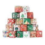 Recyclable Gift Newspaper Christmas Calendar Box Countdown With Handles