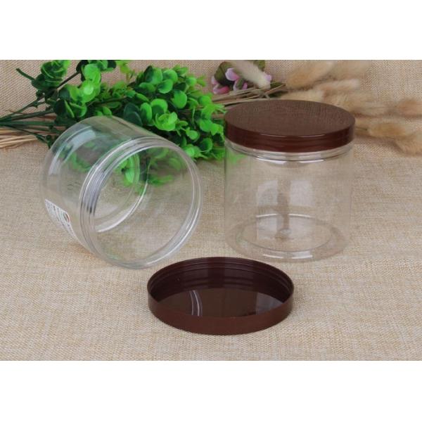 Various Shape Clear Pet Jars With Colourful Cap For Nuts / Snack Packaging