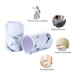 Portable Cylinder Makeup Brush Tube Dust Protection Marbled Design