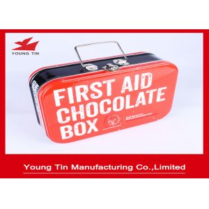 China Rectangle First Aid Chocolate Tin Boxes , Full Color CMYK Printing Tins Of Chocolates factory