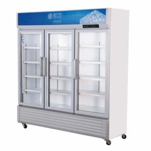 China Cold Beer Drink Glass Door Display Freezers Refrigerated Stainless Steel Cabinet factory