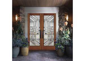 China Custom Wooden Door Glass , Theft Proof Bevel Translucent Glass Panels factory