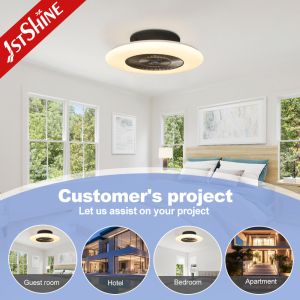 DC Motor Wind Deflector LED Ceiling Fan with 4 Color Lighting and Remote Control