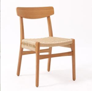 China Modern Woven Cord Solid Wood Dining Chair for Hotel Restaurant W50*D50*H77 cm Mail Packing Y factory