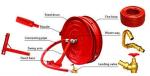 Red Fire Hose Reel And Cabinet Automatic / Manual Swinging Fire Fighting Hose