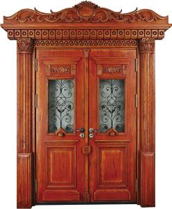 China steel wood security armored door factory