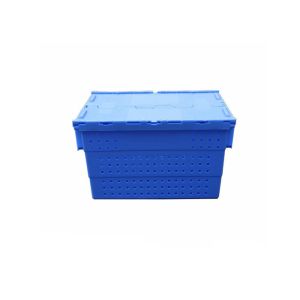 Stack And Nest Plastic Mesh Container With Attached Lids 600*400*360mm