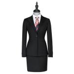 Womens Plus Size Business Suits V-neck Skirt and Blazer Set for Formal Office