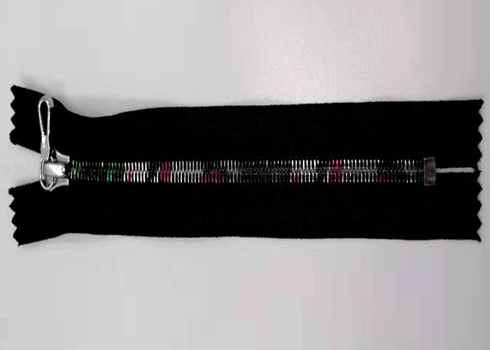 Colorful 5# And Small Metal Teeth Zippers For Coats / Open Ended Metal Zips