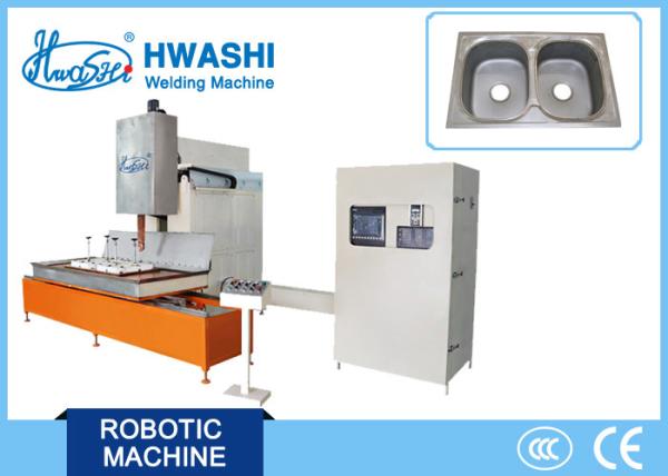 Stainless Steel Kitchen Sink Seam Welder , Automatic Resistance Straight Seam