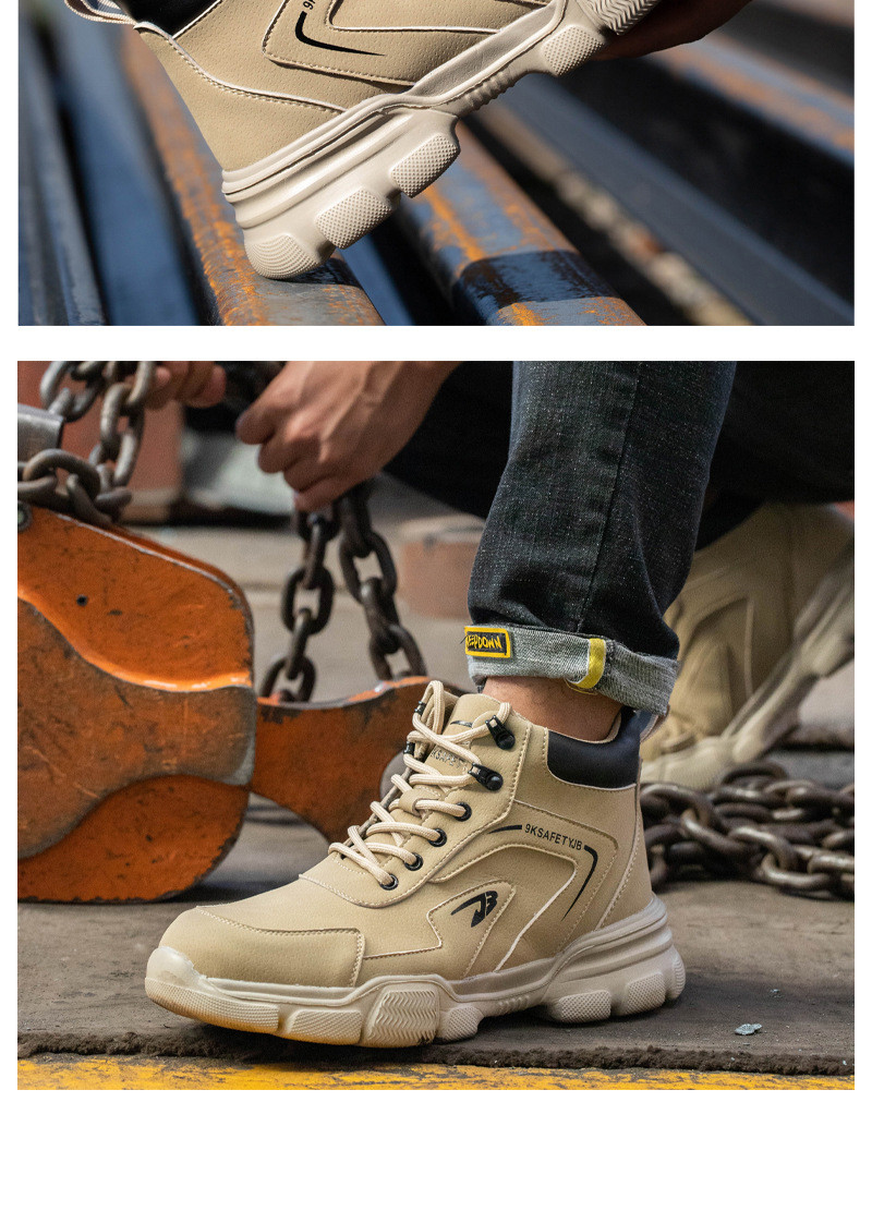 Kevlar Midsole Safety Boots Microfiber Leather Work Shoes With Steel Toe And Rubber Sole