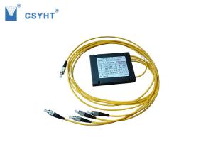 China 1X4 Dual Window Fiber Optic Splitter FBT Low Polarization Dependent Loss FC Connector factory