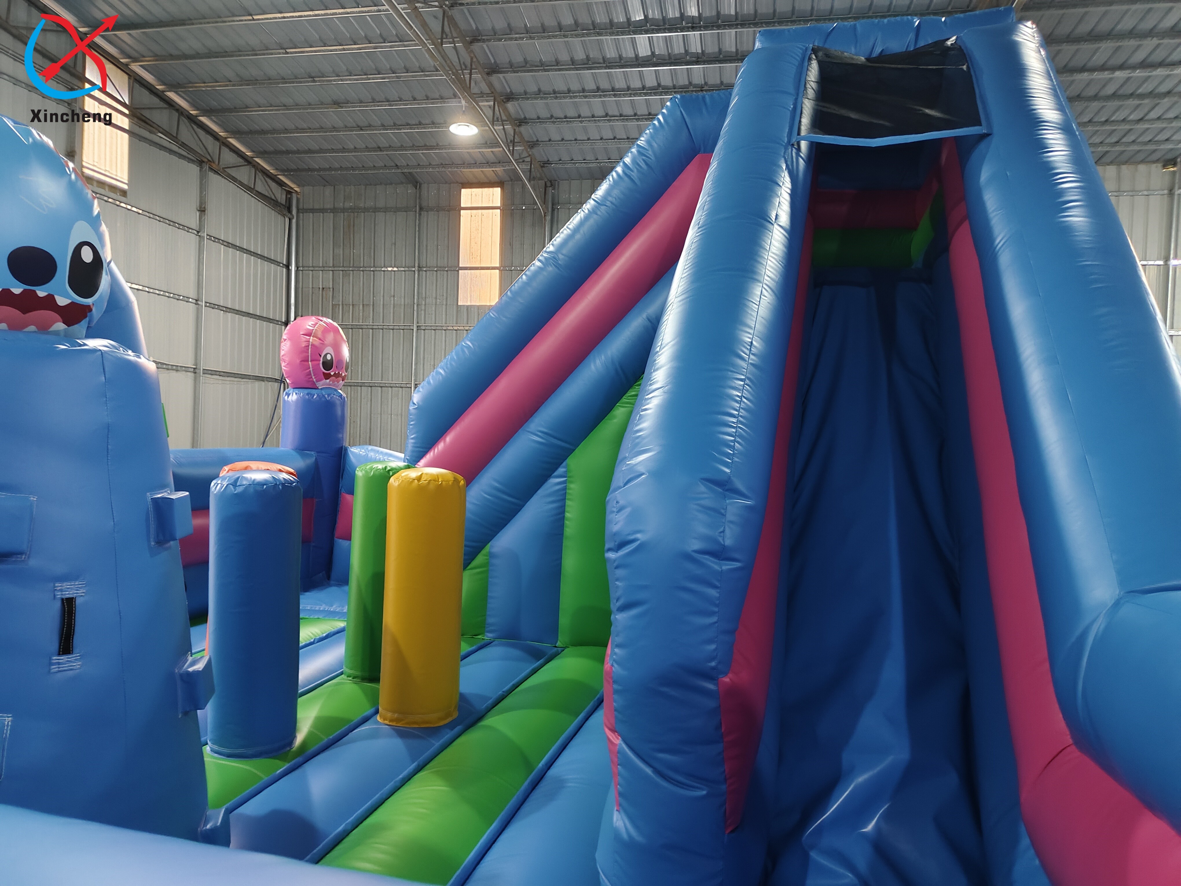 Digital Printing Inflatable Combos Stitch Inflatable Bouncy House With Slide