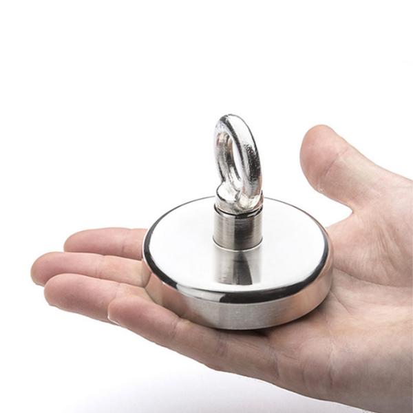 A3 steel NdFeB magnet 148 LBS 67 KG Pulling Force D48mm Rare Earth POT Magnet