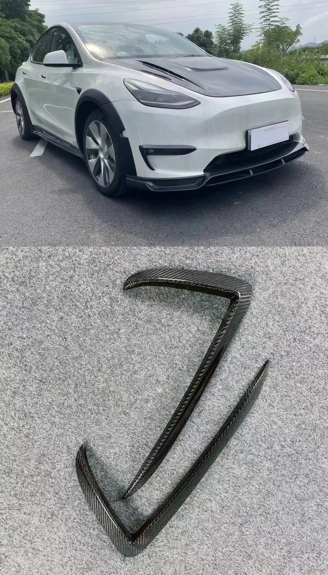 New Product MODEL Y Carbon Fiber Body Kit Model Y Front Shovel Rear Diffuser Spoiler Cover