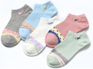 China Funky Teenage Ankle Length Socks Low Cut With Cotton + Polyester + Spandex Material factory