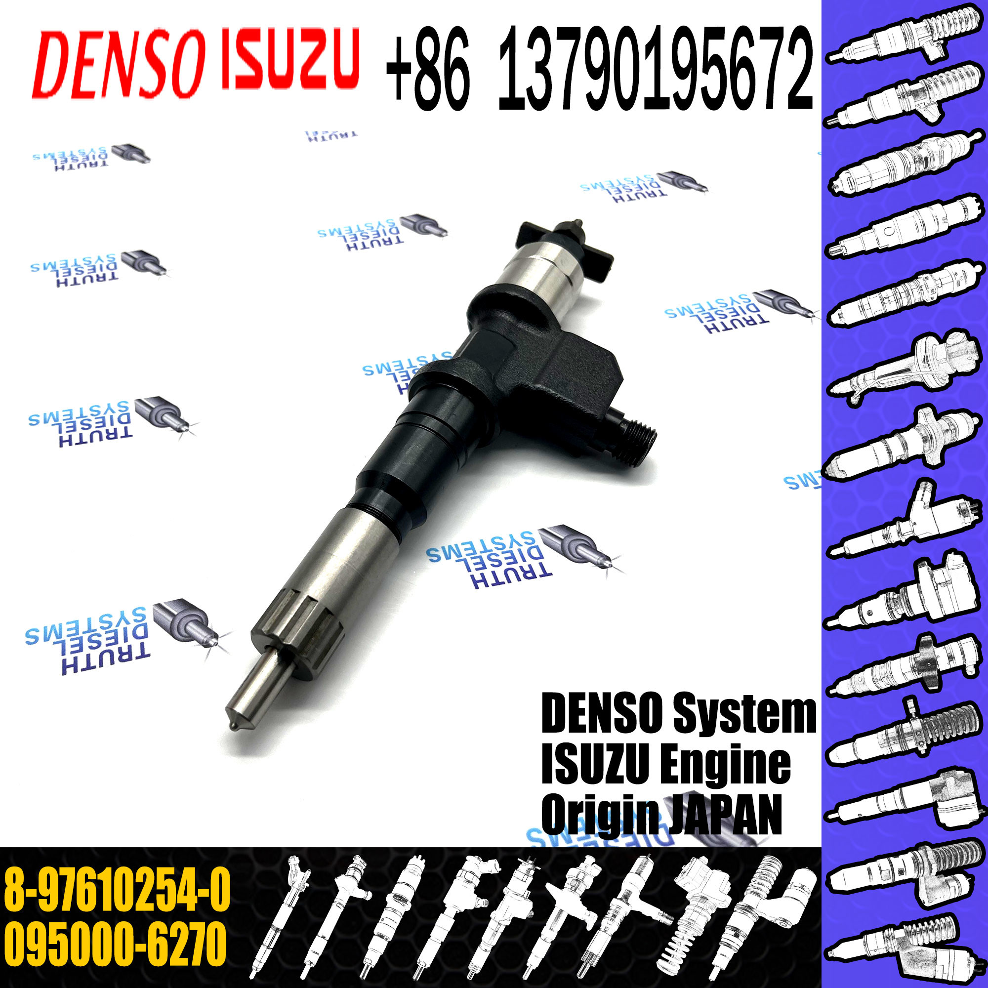 GAMEN High Quality Common Rail Fuel Injector Assembly 095000-6270 095000-6274 8-97610254-0 8-97610254-4 For ISUZU