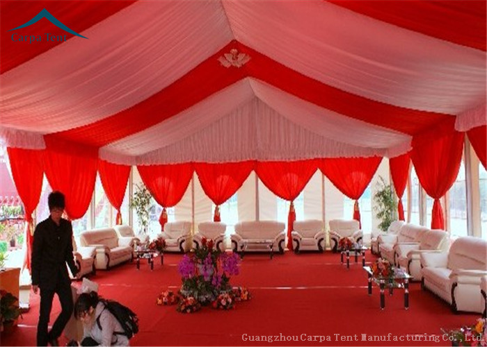 Wide Space 20 x 30 Beautiful Wedding Tents Colorful Decorations / Carpet PVC Fabric