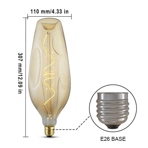 Big Size Bottle Globe Filament Bulb Led 4w Globe Vintage Bulb House Decoration