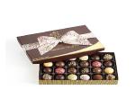 Custom Logo Cardboard Chocolate Boxes Luxury Hard Fancy Ribbon Closure
