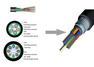 China Outdoor Telecom Single Mode Optical Coaxial Cable 6 12 24 72 96 144 288 Cores GYTS factory