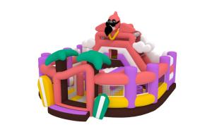 China Interactive Games Giant Inflatable Fun City Bouncy House Dry Slide Inflatable Jumping Castle factory