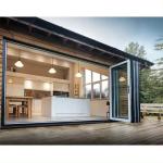 Curved Aluminium Balcony Folding Door Double Triple Glass Interior Folding Glass