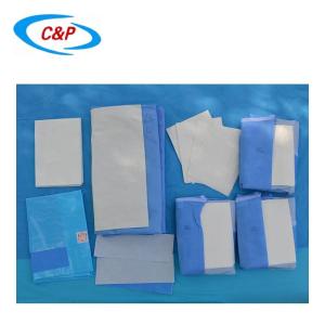 China Disposable Surgical Drape Sterile C-section Pack Blue SMS Non Woven Fabric factory