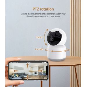 3mp HD Wifi PTZ Camera Remote Control Smart Security Night Vision