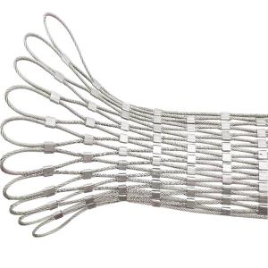 China Steel 304 316 Stainless Rope Mesh Flexible Bridge Protection Handrail factory
