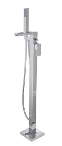 China Modern Floor Standing Bath Taps Brass Chrome / Brushed Gold Finish factory