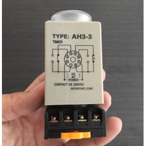100% Original AC 220V AH3-3 Delay Timer Time Relay 0-6 Second 6s 6sec with Base