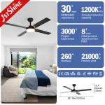 1stshine LED Ceiling Fan 6 Speeds 4 Blades Support Dimmer LED Lighting