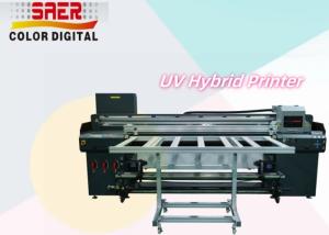 China SAER 1.8m Hybrid UV Printer For Different Material KT Board / PVC / Soft Film / Leather factory