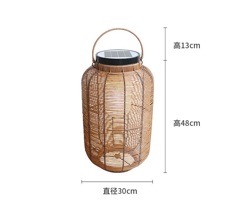 Decorative Rattan Woven Solar Lights , Outdoor Rattan Lamp For Villa Atmosphere