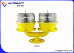 Red Solar Powered Led Flashing Lights / Waterproof Tower Warning Lights