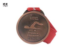 China Copper Plating Zinc Alloy Material Custom Award Medals For Swimming factory
