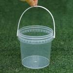 Direct Round 1L Food Grade Clear Gallon Bucket for Snack Fruit Beverage Milk Tea