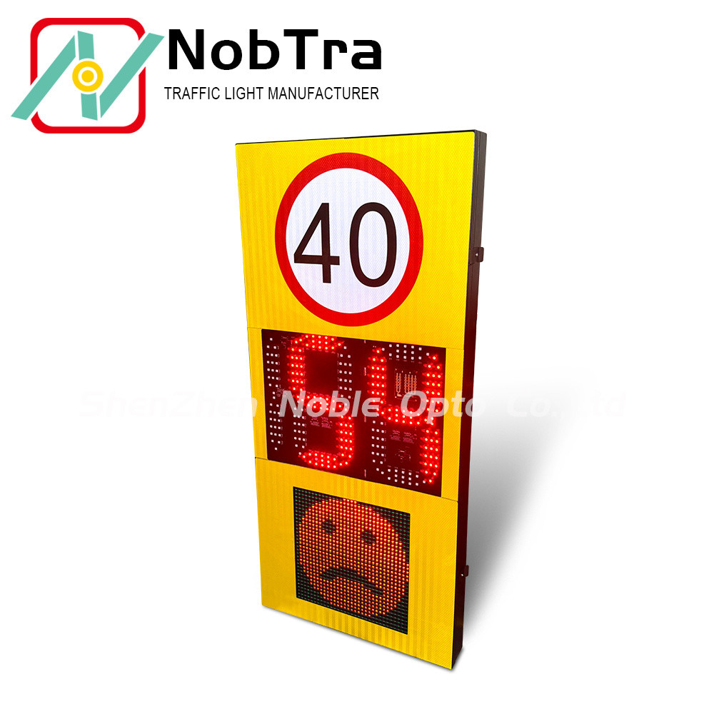 Solar Powered Radar Speed Signs With LED Display Weatherproof and Remote Monitoring