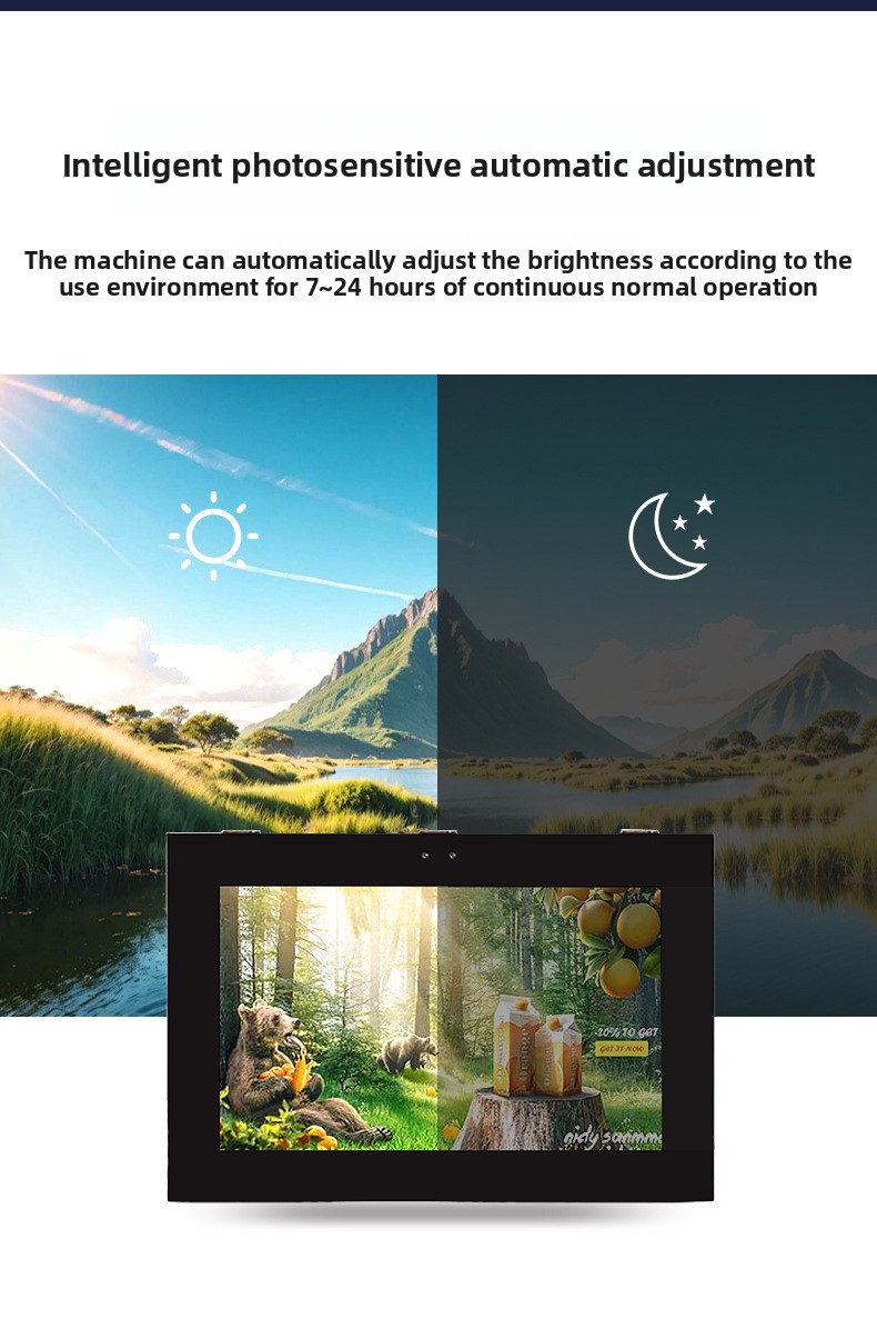 High Brightness Waterproof Lightning-Proof Outdoor Wall-Mounted Advertising Machine Sunscreen LCD Display for Outdoor Ads