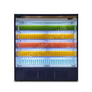 LED Lighting R22 Multideck Open Chiller Showcase Cooler With Night Curtain 4