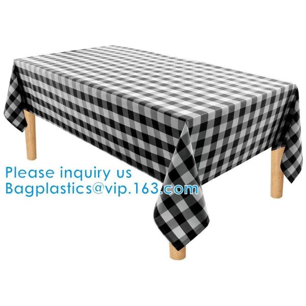 Tablecloth Rectangle Stain Resistant Spillproof Washable Polyester Gingham Table