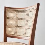 Custom Kitchen Bar Chair Solid Wood Leg Cane Counter Stool 43cm*43cm*109cm