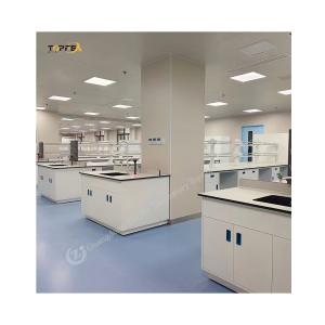 China Lab Island Bench Stainless Steel 4 Wheels 200-250Kg Load 2 Shelves 4 Handles 2 Lockers 4 Drawers factory